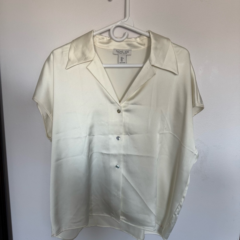 Rachel Zoe Ivory Satin Blouse